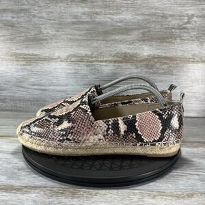 Sam Edelman Women’s Khloe Espadrille Pink Black Snakeskin Print Flats Size 10